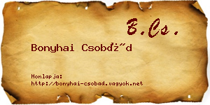 Bonyhai Csobád névjegykártya